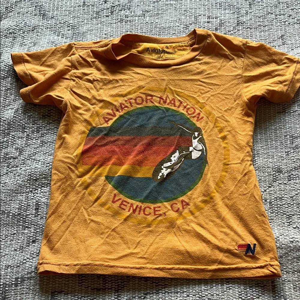 Aviator Nation Kids Mustard Graphic Tee - Picture 1 of 5